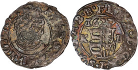 HUNGARY. Denar, 1627-KB. Kremnica Mint. Ferdinand II. PCGS AU-58.

KM-88; Huszar-1204. Only lightly circulated and pleasingly toned, this hammered i...