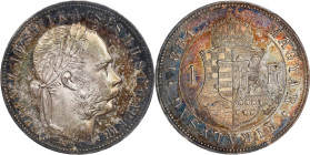 HUNGARY. Forint, 1884-KB. Kremnica Mint. Franz Joseph I. PCGS MS-63.

KM-469. A beautiful Choice example, delivering rich details and much handsome ...