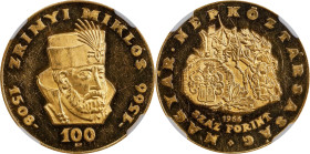 HUNGARY. 100 Forint, 1966-BP. Budapest Mint. NGC PROOF-63 Cameo.

Fr-619; KM-569. AGW: 0.2433 oz. Commemorating the 400th anniversary of the birth o...