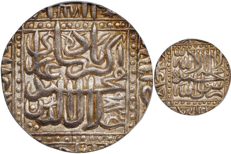 INDIA. Mughal Empire. Rupee, AH 983 (1576). Ahmadabad Mint. Akbar Jalal-ud-din M...