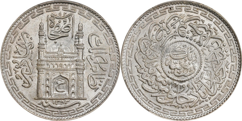 INDIA. Hyderabad. Rupee, AH 1343 Year 14 (1924). Hyderabad Mint. Mir Usman Ali K...