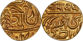 INDIA. Jodhpur. Mohur, (1943-44). Jodhpur Mint. Umaid Singh (under George VI as emperor). PCGS MS-63.

Fr-1234; KM-151.2. An impressive example of t...