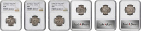 INDIA. Trio of Rupees (3 Pieces), VS 1878 (1821). Amritsar Mint. Ranjit Singh. All NGC MS-62.

All KM-20.1.

Estimate: $150.00- $300.00