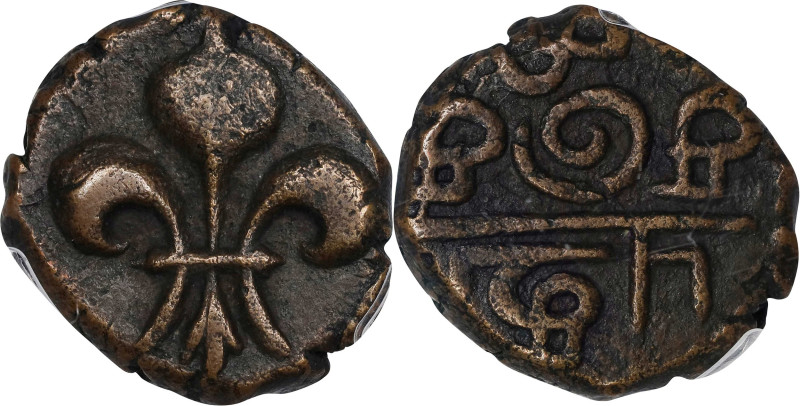 INDIA. French India. Pondicherry. Doudou, ND (1715-74). Louis XV. PCGS EF-40.
...