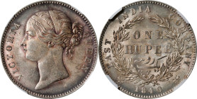 INDIA. British East India Company. Rupee, 1840-(B&C). Bombay or Calcutta Mint. Victoria. NGC MS-63.

KM-458.1; S&W-3.33; Prid-56. This alluring and ...