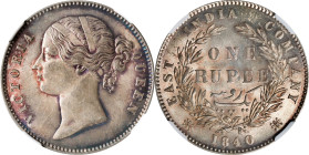 INDIA. British East India Company. Rupee, 1840-(B&C). Bombay or Calcutta Mint. Victoria. NGC MS-63.

KM-458.1; S&W-3.33; Prid-56. A lustrous and hig...