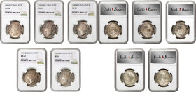 INDIA. British East India Company. Quintet of Rupees (5 Pieces), 1840-(B&C). Bombay or Calcutta Mint. Victoria. All NGC MS-62.

All KM-458.1; S&W-3....
