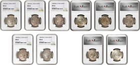 INDIA. British East India Company. Quintet of Rupees (5 Pieces), 1840-(B&C). Bombay or Calcutta Mint. Victoria. All NGC MS-62.

All KM-458.1; S&W-3....