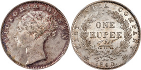 INDIA. British East India Company. Rupee, 1840.-(B). Bombay Mint. Victoria. NGC MS-61.

KM-457.3; S&W-2.23. This beautiful and alluring Mint State e...
