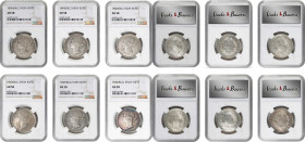 INDIA. British East India Company. Sextet of Rupees (6 Pieces), 1840-(B&C). Bombay or Calcutta Mint. Victoria. All NGC AU-58.

KM-457.1; S&W-3.33; P...