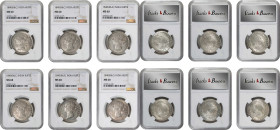 INDIA. British East India Company. Sextet of Rupees (6 Pieces), 1840-(B&C). Bombay or Calcutta Mint. Victoria. All NGC MS-60.

KM-457.1; S&W-3.33; P...