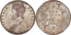 INDIA. Rupee, 1891-B. Bombay Mint. Victoria. NGC MS-63.

KM-492; S&W-6.119; Prid-179. A beautiful and lustrous example, this handsome representative...