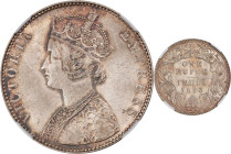 INDIA. Rupee, 1893-B. Bombay Mint. Victoria. NGC MS-64.

KM-492; S&W-6.135; Prid-182. A stunning near-Gem, this Rupee glows with a rich luster and s...