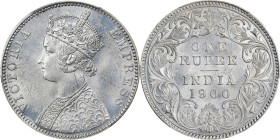 INDIA. Rupee, 1900-B. Bombay Mint. Victoria. PCGS MS-62.

KM-492; S&W-6.155; Prid-186. A bright and beautiful example, delivering rich details and m...
