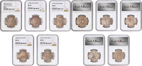 INDIA. Quintet of Rupees (5 Pieces), 1888-1901. Victoria. All NGC MS-62.

A group of Mixed date Victorian Rupees, all of which are graded MS-62.

...