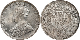 INDIA. 1/2 Rupee, 1926-(C). Calcutta Mint. George V. NGC MS-64.

KM-522; S&W-8.109; Prid-329. This glowing and wholesome fractional yields a stark a...