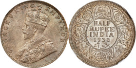 INDIA. 1/2 Rupee, 1936-(B). Bombay Mint. George V. NGC MS-63.

KM-518; S&W-8.174; Prid-460. A stunning and glorious Choice example, this exceptional...