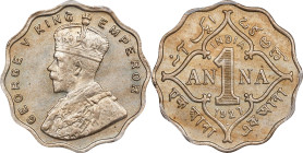 INDIA. Anna, 1927-(B). Bombay Mint. George V. PCGS MS-64.

KM-513; S&W-8.312. A wholesome near-Gem, delivering strong eye appeal and much retained a...