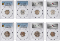 INDIA. Quartet of Minors (4 Pieces), 1940-46. All PCGS Certified.

1) 1/4 Rupee, 1940-(B). Bombay Mint. PCGS MS-64. KM-546; S&W-9.84. 2) 1/4 Rupee, ...