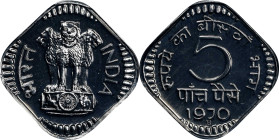 INDIA. 5 Paise, 1970-B. Bombay Mint. PCGS PROOF-66.

KM-18.3. Type 2 variety. Possessing dazzling argent surfaces, which are free from toning or any...