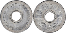 INDIA. Aluminum 10 Paise Token, ND (ca. 1950s-60s). Calcutta Mint. PCGS MS-62.

An interesting token from after the Calcutta Mint moved to the Alipo...