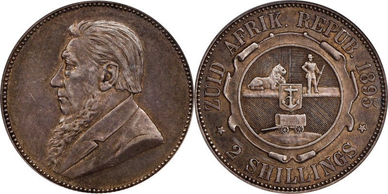 SOUTH AFRICA. 2 Shillings, 1895. Pretoria Mint. PCGS AU-50.

KM-6. A pleasing ...