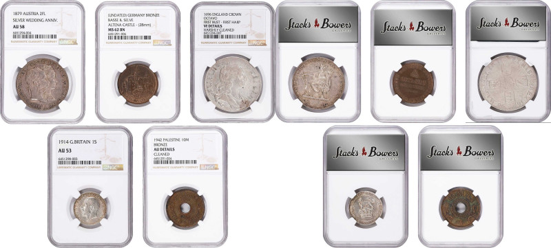 MIXED LOTS. Quintet of Mixed Issues (5 Pieces), 1696-1942. All NGC Certified.
...