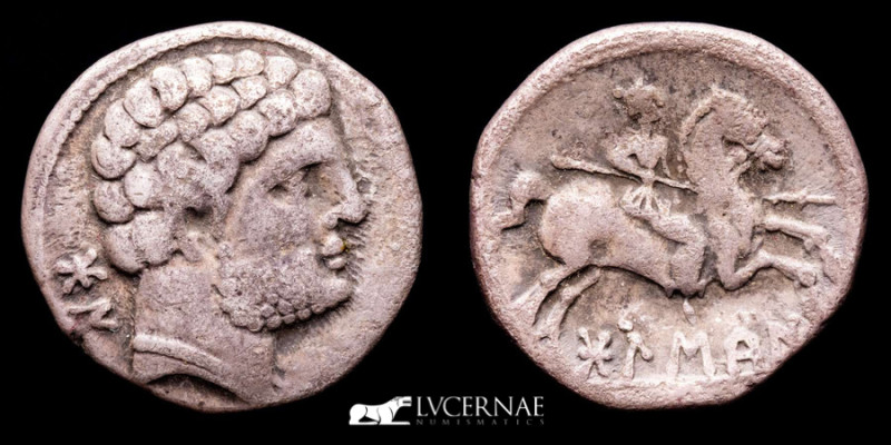Ancient Hispania - Bolskan (Huesca, northern Spain). Celtiberian silver denarius...