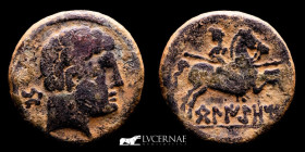 Beligiom Bronze As 8.38 g., 24 mm. Belchite (Zaragoza) 120-20 B.C. gVF