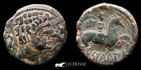 Ancient Hispania, Salduie bronze As 10,44 g. 24 mm Zaragoza 120-80 B.C. Near extremely fine
