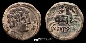 Segobriga Bronze As 8,31 g., 25 mm. Saelices, Cuenca 120-30 B.C. Near extremely fine