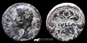 Augustus Bronze As 7.85 g., 25 mm. Algeciras, Cadiz 15-14 BC. gF