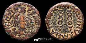 Augustus Bronze Semis 5.85 g., 20 mm. Carthago Nova, Spain 27 BC-14 AD  Very fine