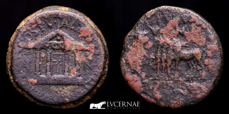 Roman Empire - Augustus (27 B.C. - 14 A.D.) bronze semis (6,00 g. 20 mm.) minted...