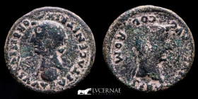 Tiberius Bronze Dupondius 23.96 g. 36 mm. Colonia Romula 14-36 A.D. VF
