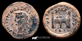 Tiberius bronze As 12.56 g., 28 mm. Emerita Augusta 14-36 A.D. Good Very Fine