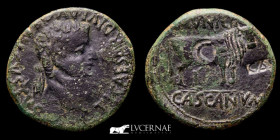 Tiberius Bronze As 11,20 g. 28 mm. Cascantum (Castante) 14-37 A.D. Good very fine (MBC)