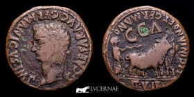 Caligula bronze As 11,51 g., 27 mm. Caesaraugusta 37-41 A.D. gVF