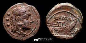 Anonymous Bronze Quadrans 4,46 g. 18 mm. South East Italy 209 BC. EF-
