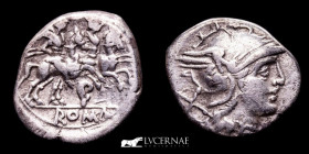 Anonymous Silver Denarius 3.47 g. 19 mm. Uncertain 199-170 B.C. Good fine