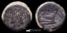 Anonymous Janus Bronze As 30.22 g. 33 mm. Rome 206-194 BC. gF