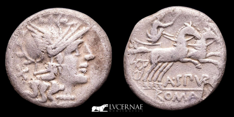 Roman Republic. - A. Spurius or A. Spurilius. - Silver Denarius (3.41 g., 17 mm....