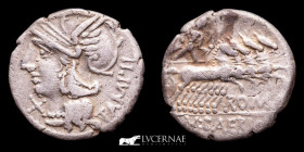 Baebius Silver Denarius 3,75 g., 18 mm. Rome 137 B.C. Good very fine (MBC+)