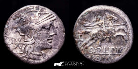 Q. Marcius Philipus Fouree Denarius 2.93 g. 18 mm. Rome 129 B.C VF