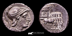 L. Rubrius Dossenus Silver Denarius 3,56 g. 16 mm. Rome 87 BC EF