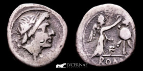 Anonymous Silver Quinarius 1.67 g. 15 mm. Uncertain mint 81 BC gVF