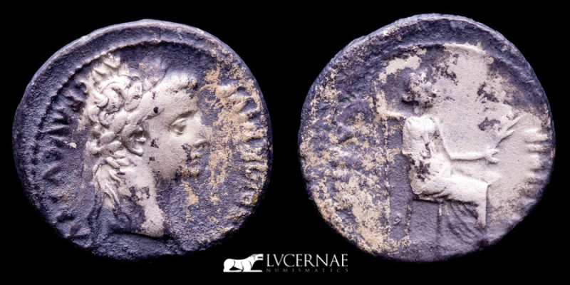 Roman Empire - Tiberius, AD 14-37. Silver denarius (3.72 g., 19 mm.). Minted in ...