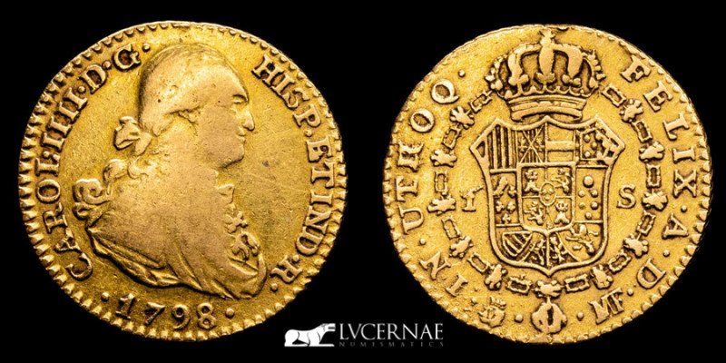 Spain - Carlos IV (1788-1808), 

Escudo gold coin (3,39 g., 17 mm.) minted in Ma...