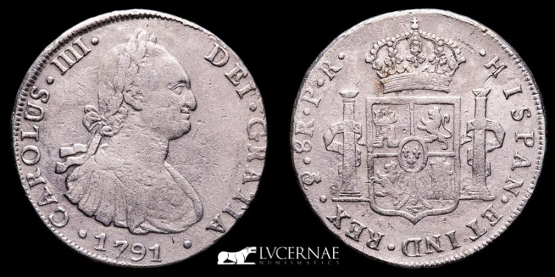 Spain - Carlos IV (1788 - 1808) Silver 8 reales minted in 1791, in the American ...