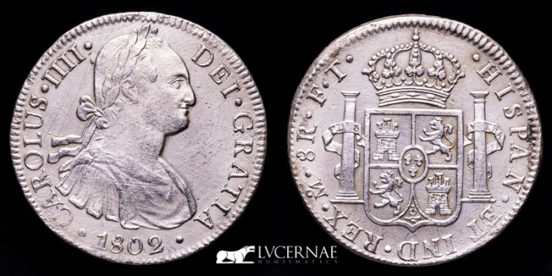 Spain - Carlos IV (1788 - 1808) 8 reales silver coin minted in 1802, in the Amer...